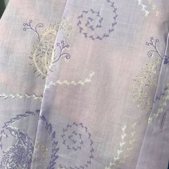 Coldwater Creek Sheer Purple Paisley Button Down L - Picture 7 of 13